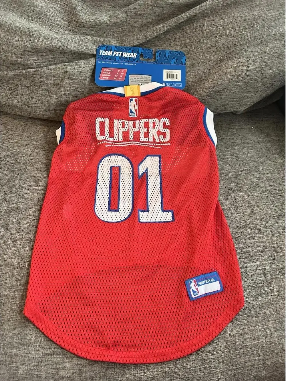 NBA Team Pet Wear Dog LA Clippers Jersey Red